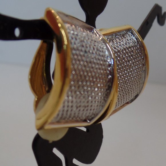 Vintage, Gold & Silvertone  Clip On Earrings by Premier USA. - Picture 1 of 12